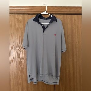 Southern Marsh blue and white striped polo